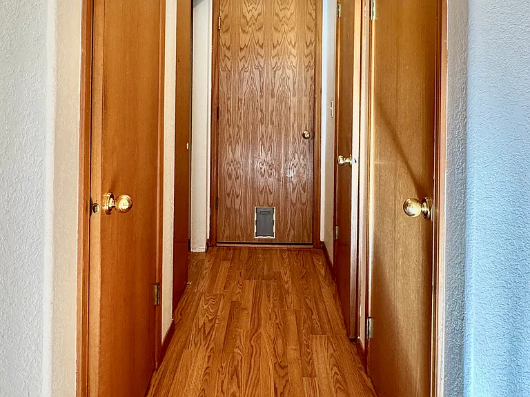 Hall to Garage w/ 3 Closets & Half Bath