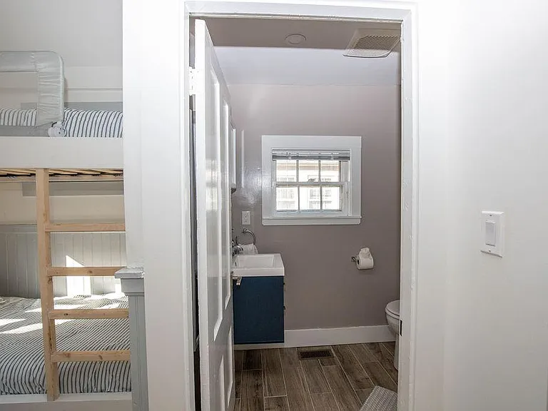 Full bathroom adjacent to bunk room.