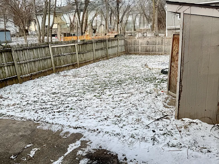privacy fenced backyard