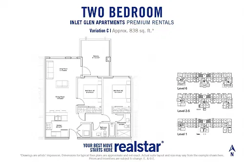 Floor plan 2 Bed 2 Bath C