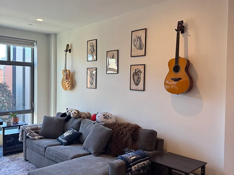 Couch/living room. Stuffed animals can be removed