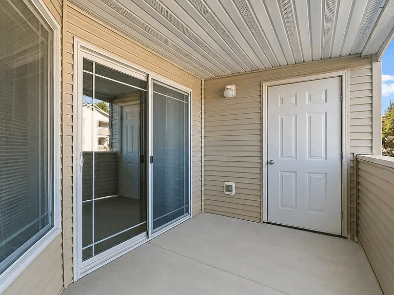Enjoy fresh air and extra storage from your private patio. Enjoy fresh air and extra storage from your private patio.