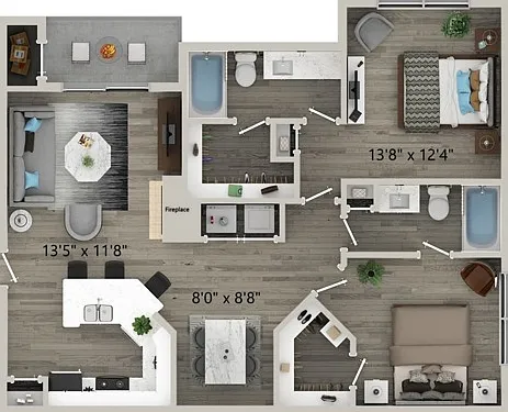 Two Bedroom Two Bath Floor Plan Two Bedroom Two Bath Floor Plan