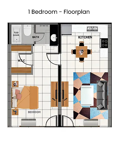Floor plan 1-Bedroom