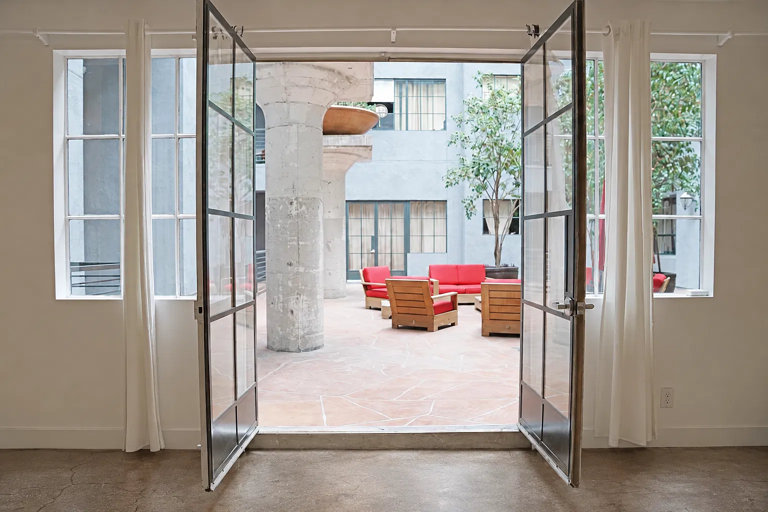 view to courtyard