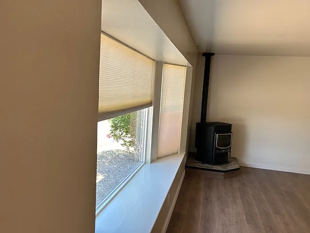 Living room with pellet stove