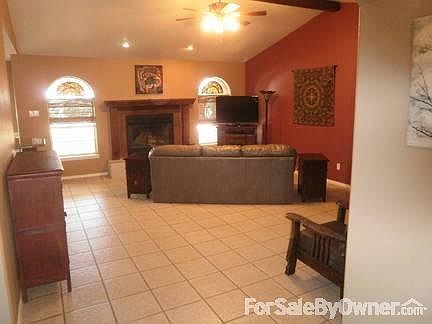 Living room with fireplace