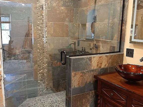 double tiled shower 