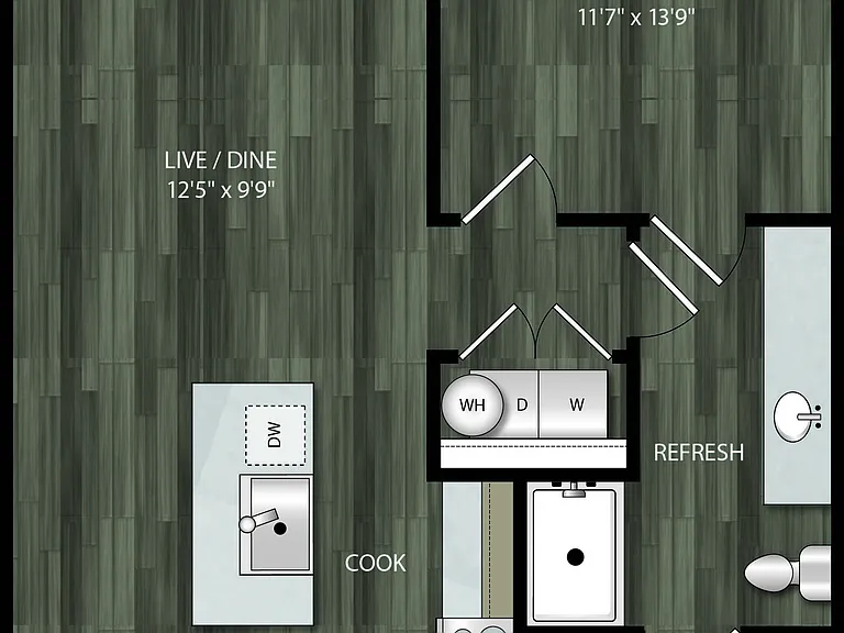 1J floor plan Encore Panther Island
