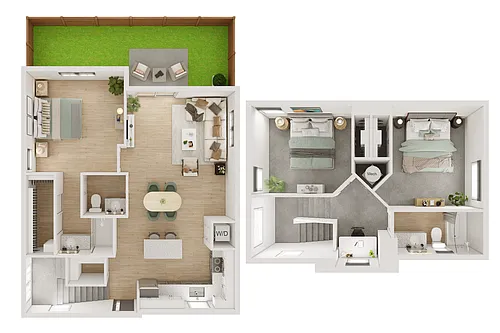 Floor plan 3BR/2BA - C1