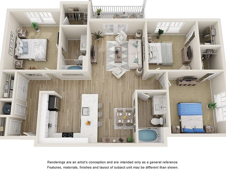 The Hawthorn Three Bedroom Two Bath Floor Plan The Hawthorn Three Bedroom Two Bath Floor Plan