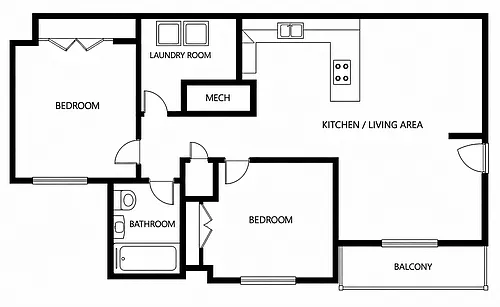 Floor plan Two Bedroom