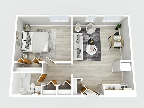 Floor plan 1 Bed Tower