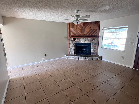 Large living room with fireplace