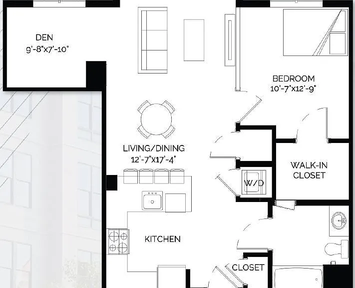 1-D floor plan West of Chestnut