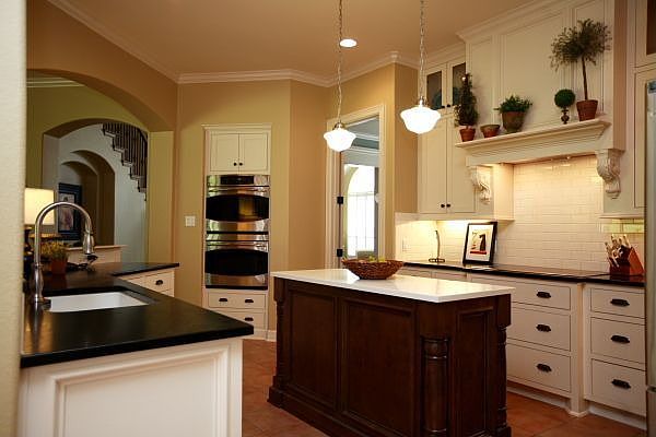 Custom gourmet kitchen with imported Brazilian soapstone counters.