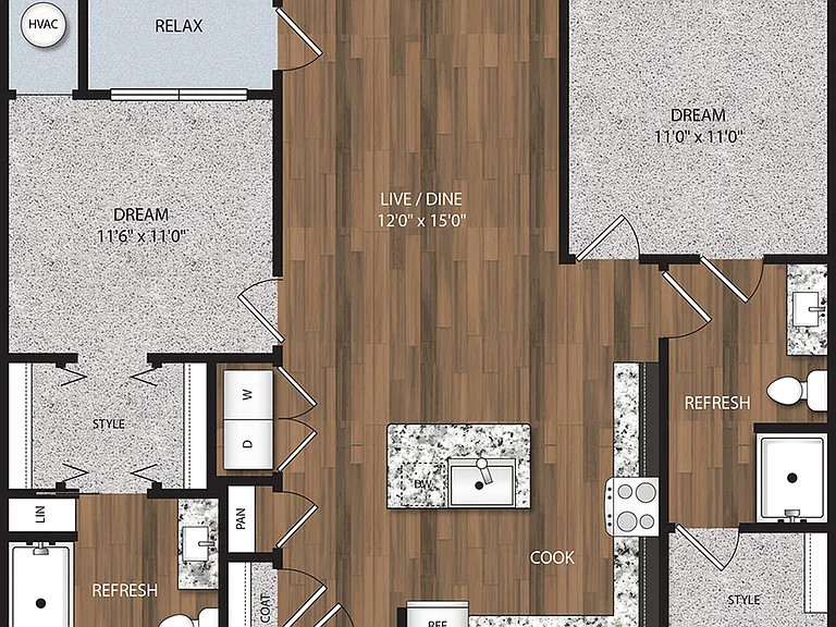 B1A | 2 bed/2 bath B1A | 2 bed/2 bath