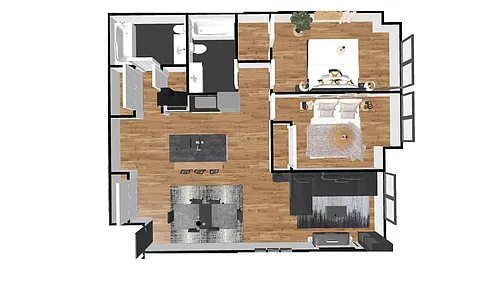 Floor plan 2bed-2bath