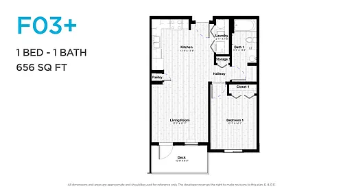Floor plan One Bedroom One Bath
