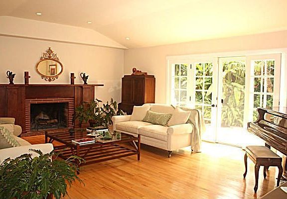 Sunny Living Room opens to back patio