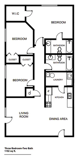 Floor plan 3 Bed 2 Bath