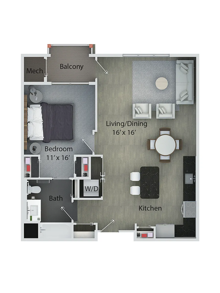 Floor plan 1 Bedroom