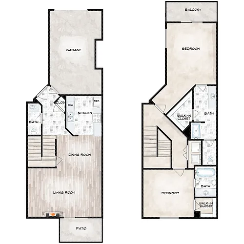 Floor plan 2x2.5 Townhome