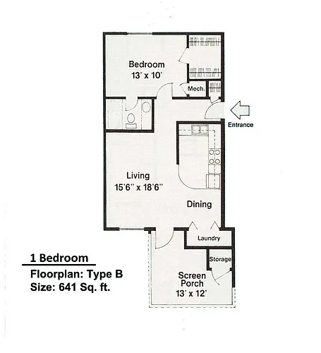 Floor plan 1B - Classic