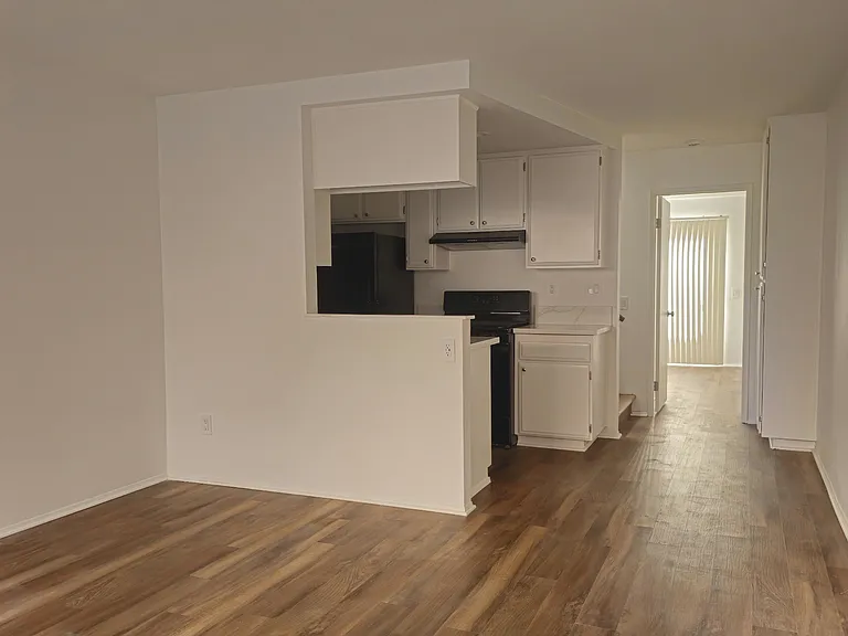 living room, kitchen to dining room & laundry closet and patio
