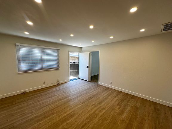 Entry door & living room