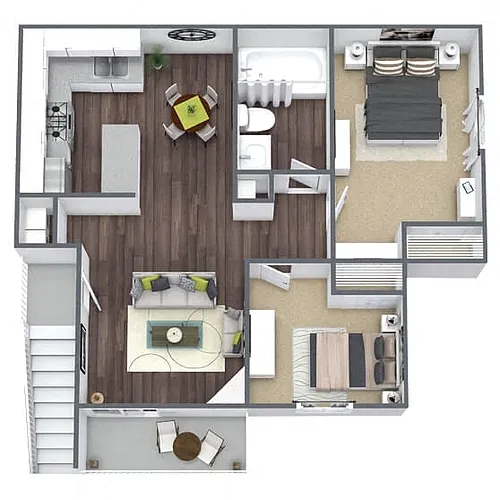 Floor plan B1: 2 Bed 1 Bath