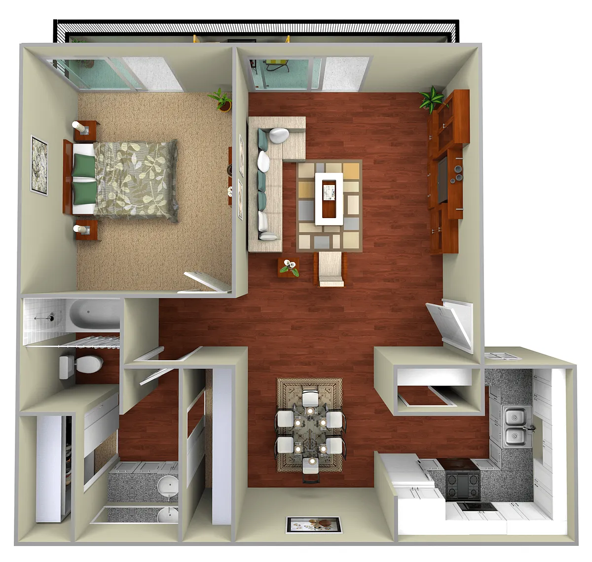 Floor plan 1 Bed 1 Bath