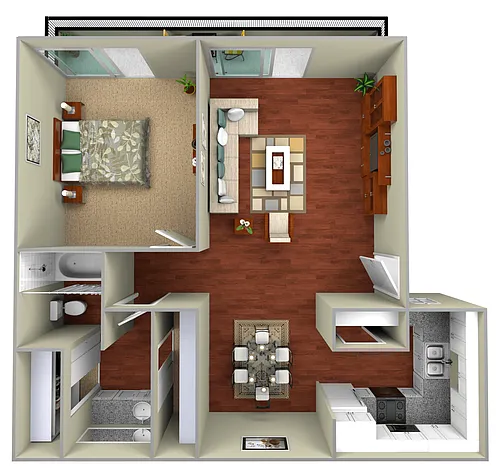 Floor plan 1 Bed 1 Bath