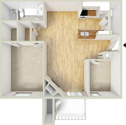 One bedroom floor plan One bedroom floor plan