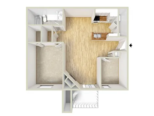 Floor plan One Bedroom Den