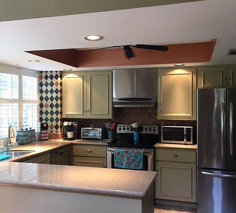 Kitchen with stainless steel appliances