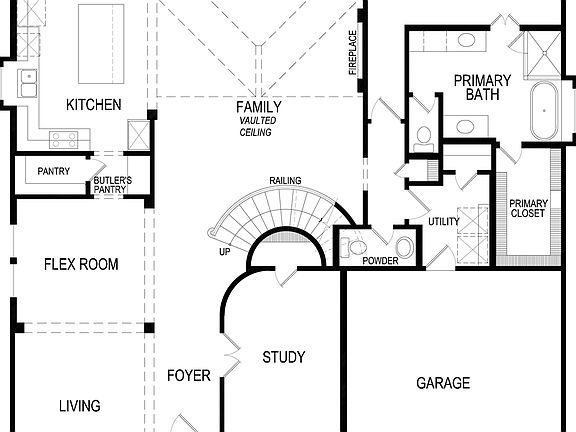Hillcrest 2F w Media First Floor Plan
