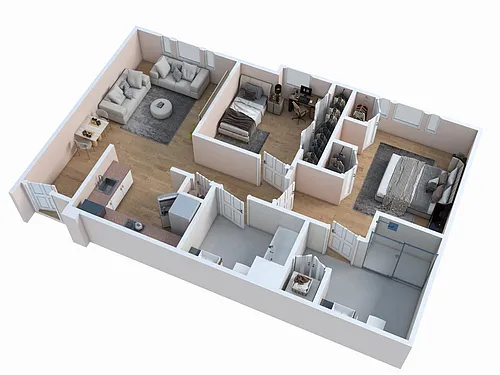 Floor plan 2 Bed 2 Bath - Pebble Beach