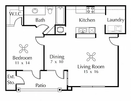 Floor plan 1B Renovation 2