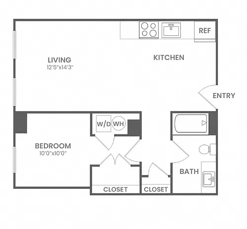 Floor plan 1 Bed 1 Bath