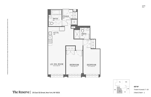 Floor plan 2 Bedroom 2 Bathroom A