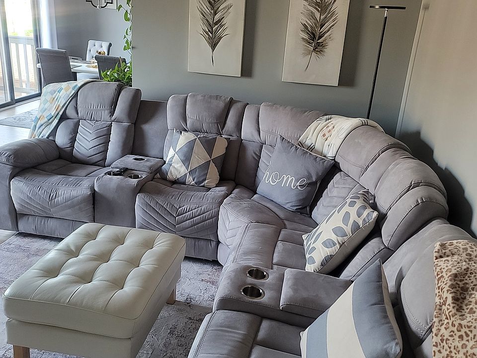 Living room with vaulted ceiling