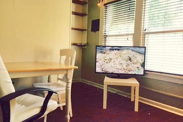 The living room TV with free broadcast.