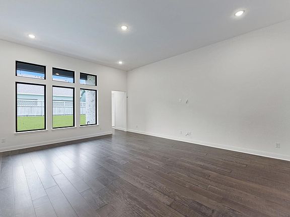 Spacious great room backyard views