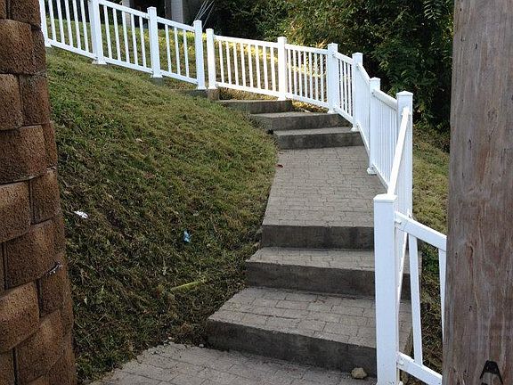 Here's the steps from the front of the house that lead to College Avenue and the WVU downtown campus.