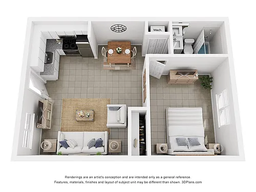 Floor plan A1 | 1 Bed | 1 Bath