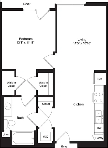 Floor plan One Bedroom J