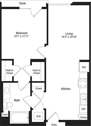Floor plan One Bedroom J