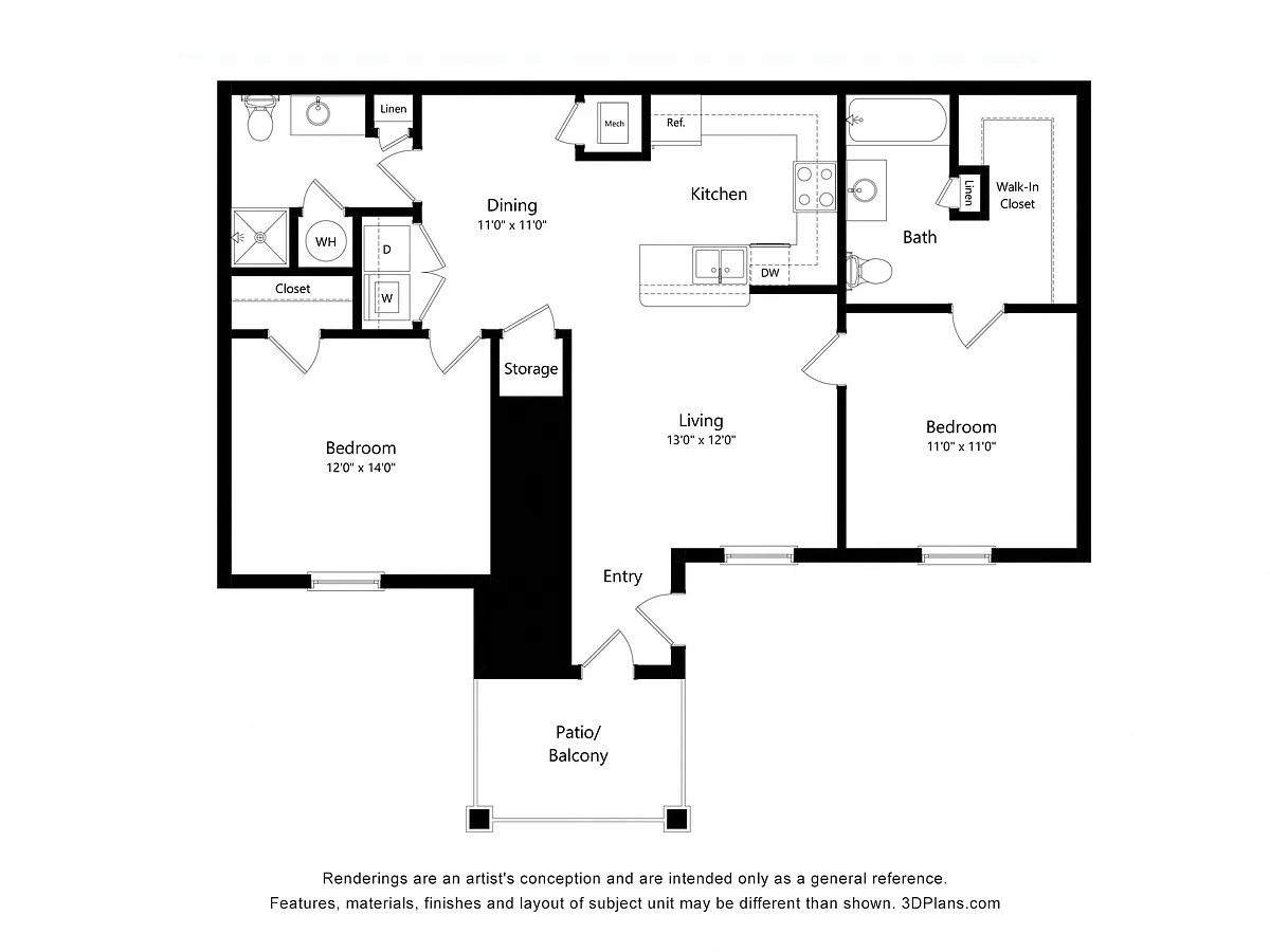 Floor plan Two Bedroom