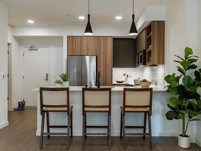 Kitchen with stainless steel appliances